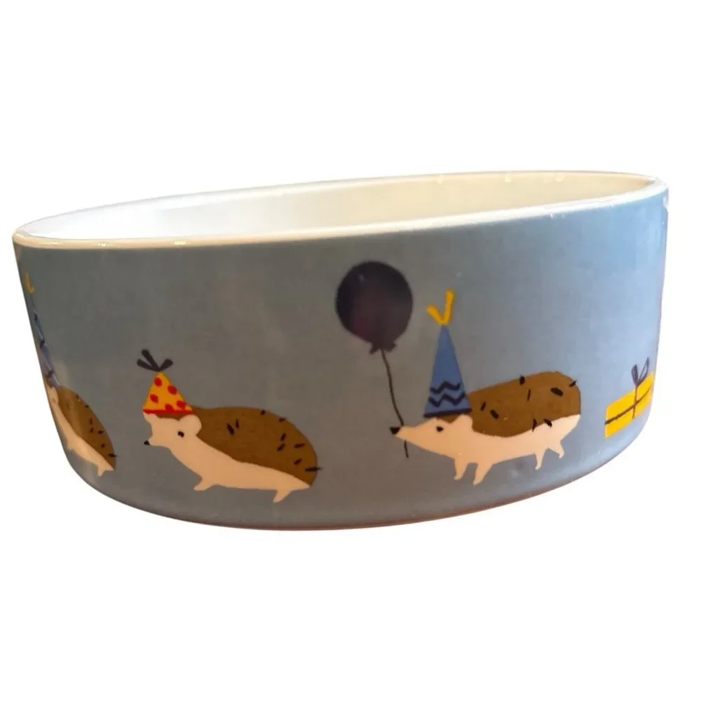 Fringe Cat/Dog Food Dish Water Bowl Ceramic 5” EUC